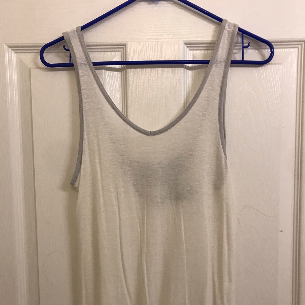 White Free Press Tank top w/ open back